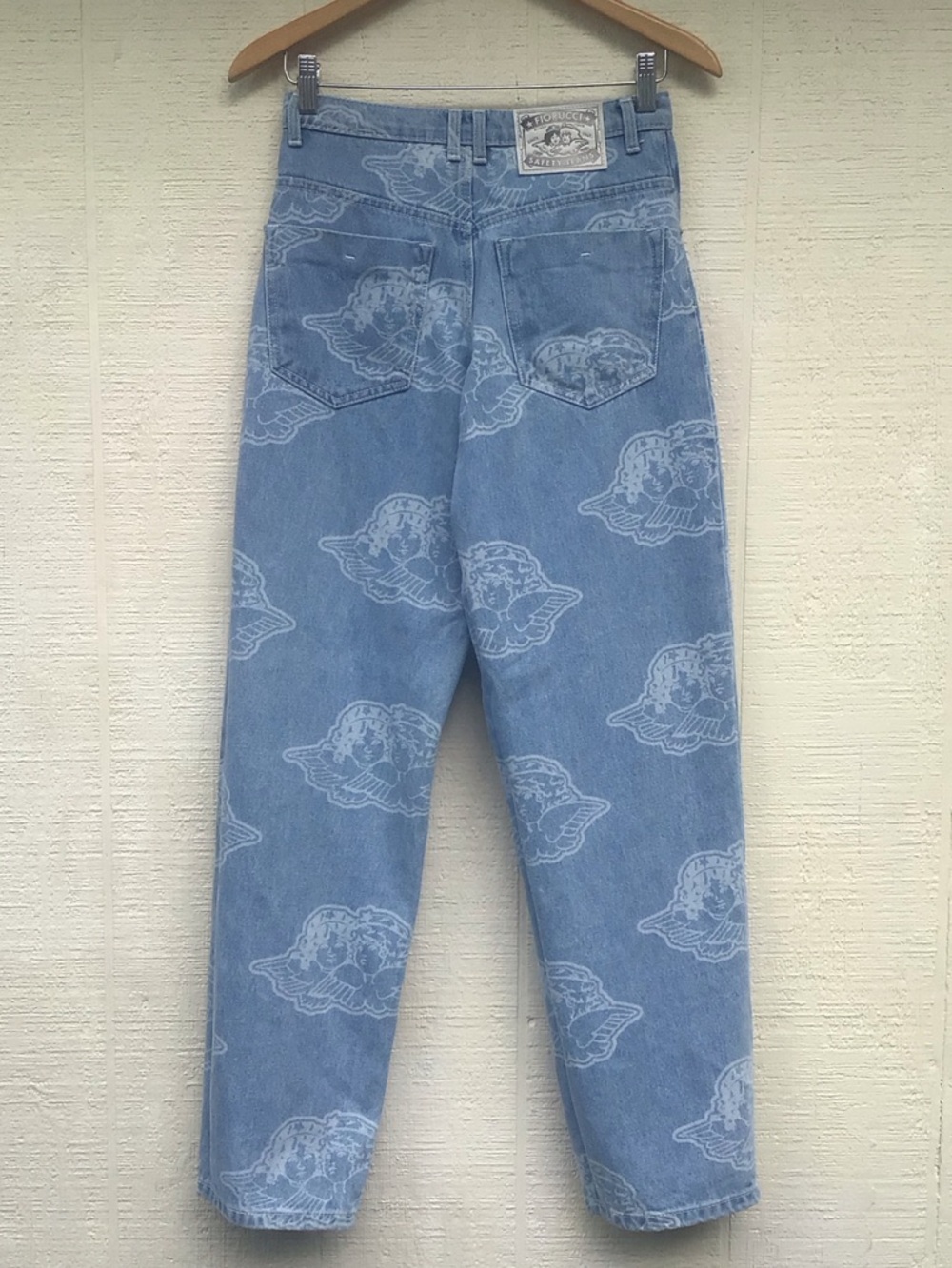 Fiorucci all over angels print Bella jeans